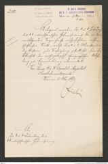 k.k. naturhistorisches Hofmuseum, Intendanzakten 1885-1896 (Hauer), Aktenzahl Z.304/1890, Seite 1